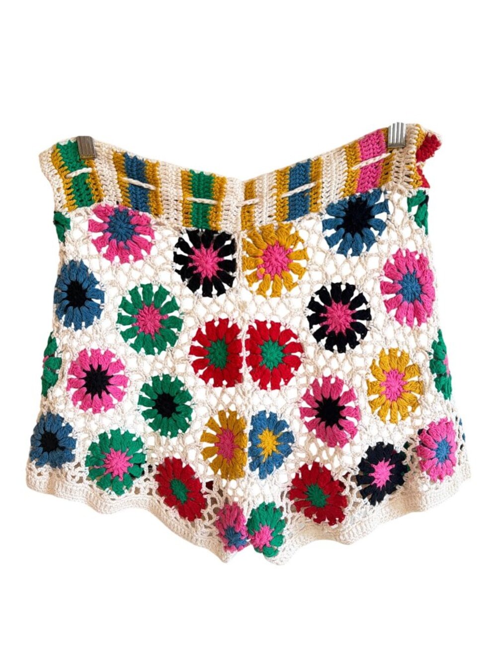 Farm Rio Women Multi Circles Crochet Lined Shorts Large - Picture 4 of 11